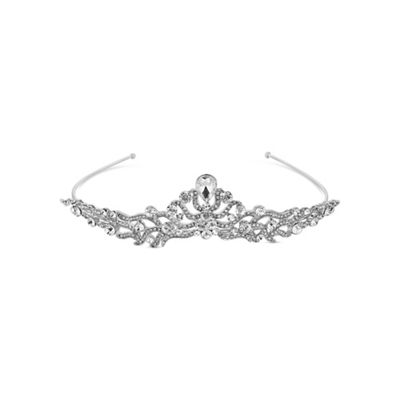 Silver crystal swirl tiara
